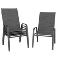 Dark Grey Metal Patio Chairs Set of 4 U79698