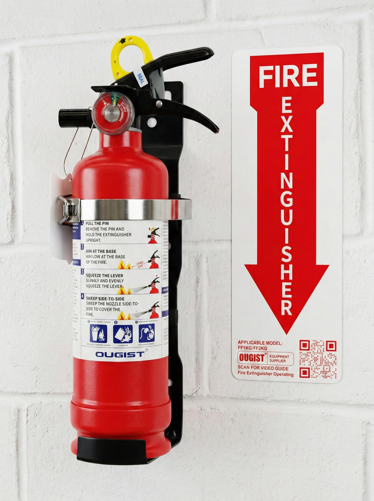 2.5 lb ABC Dry Chemical Fire Extinguisher with Wall Mount Q44943
