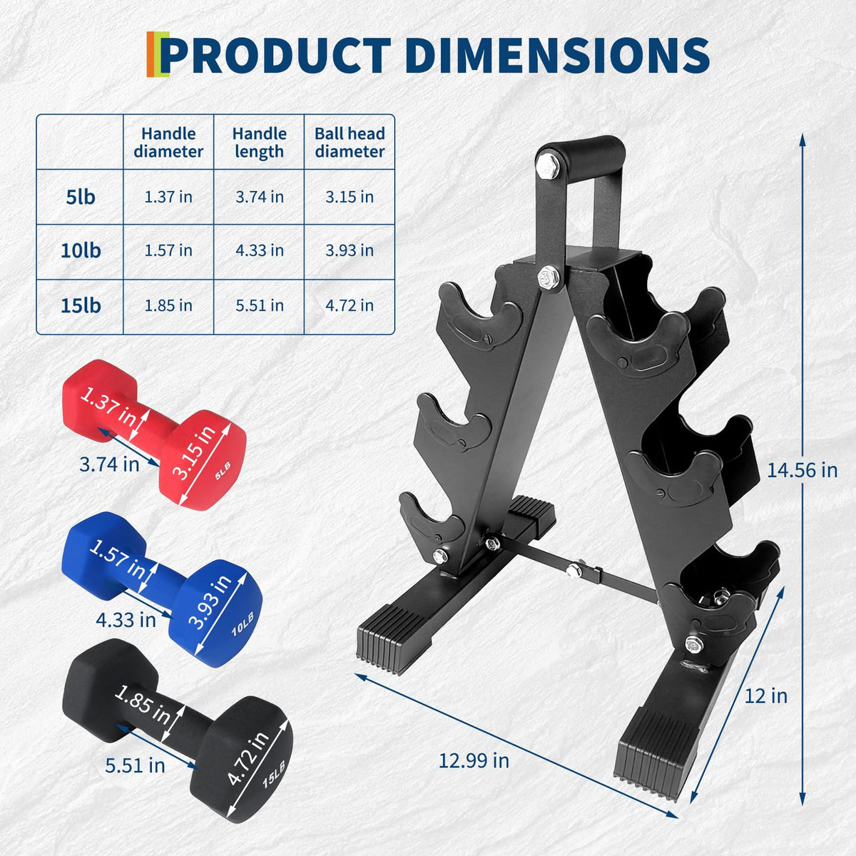 PVC Coated Hexagon Dumbbells Set H51187