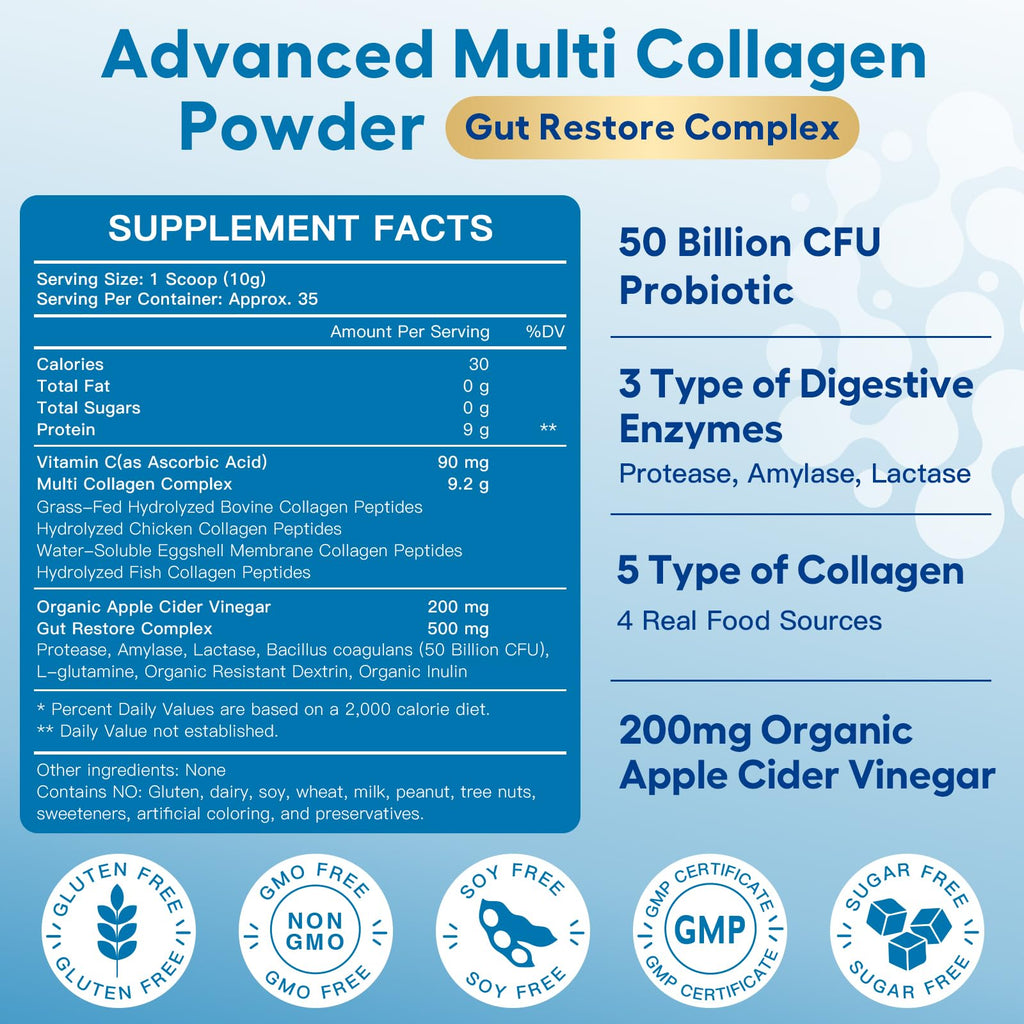 Multi Collagen Peptides Powder with Probiotic J935117