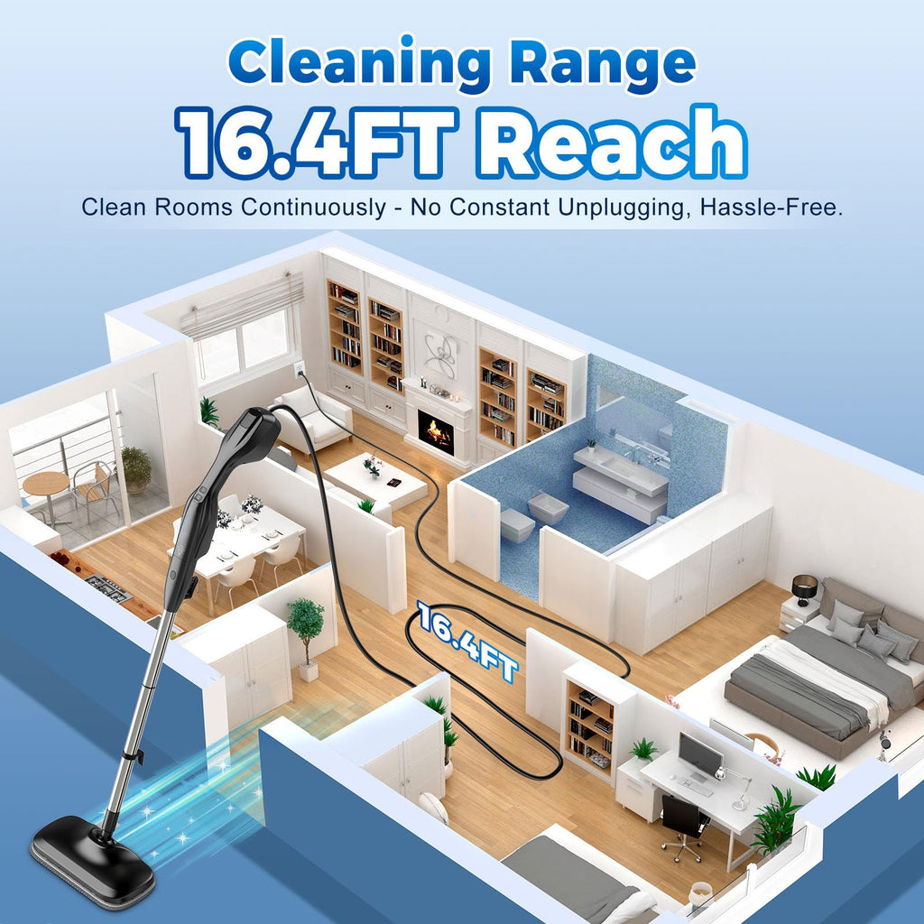 Heavy Duty Detachable Steam Mop Cleaner with 17 Accessories V64213