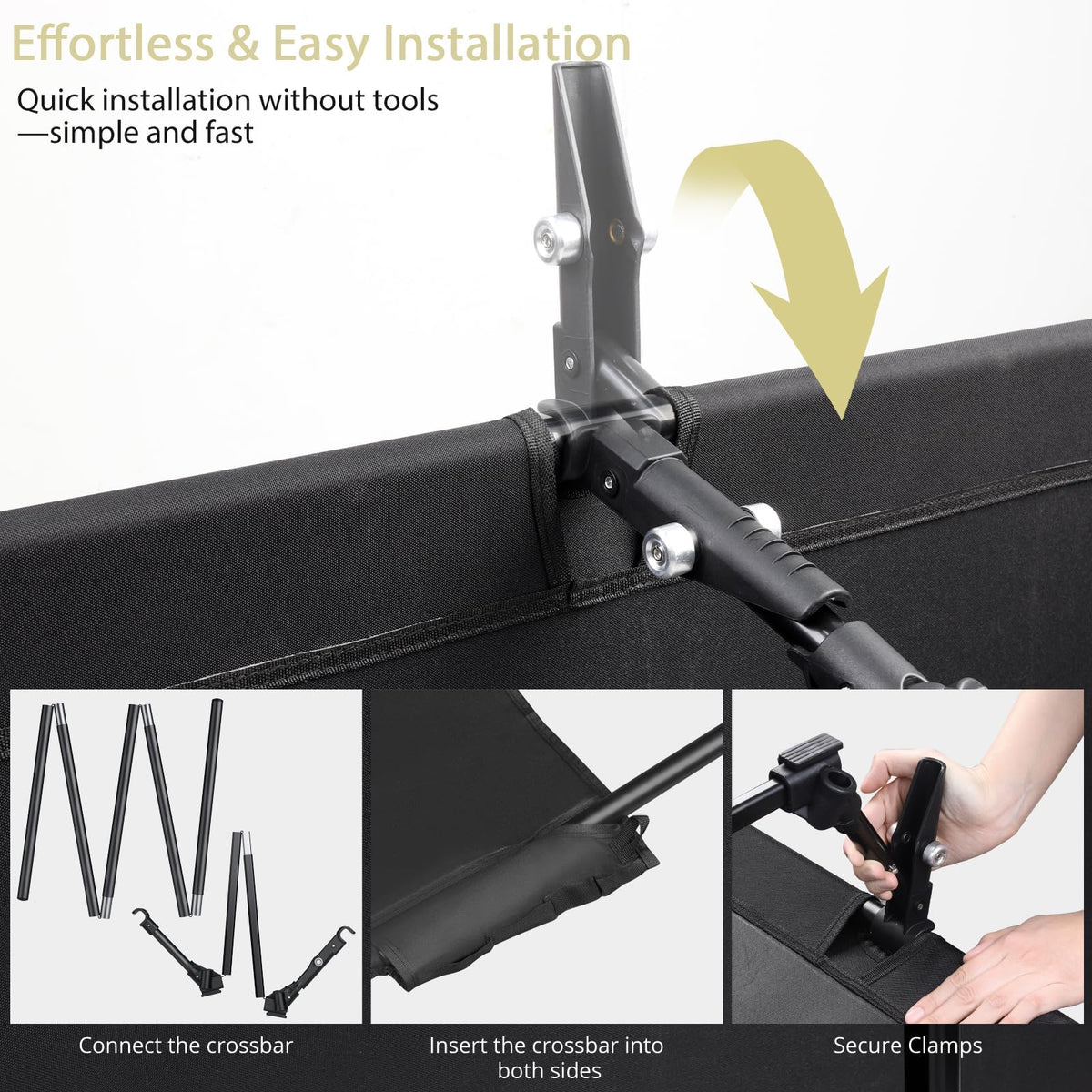 Black Ultralight Folding Camping Cot with Storage Bag P19748