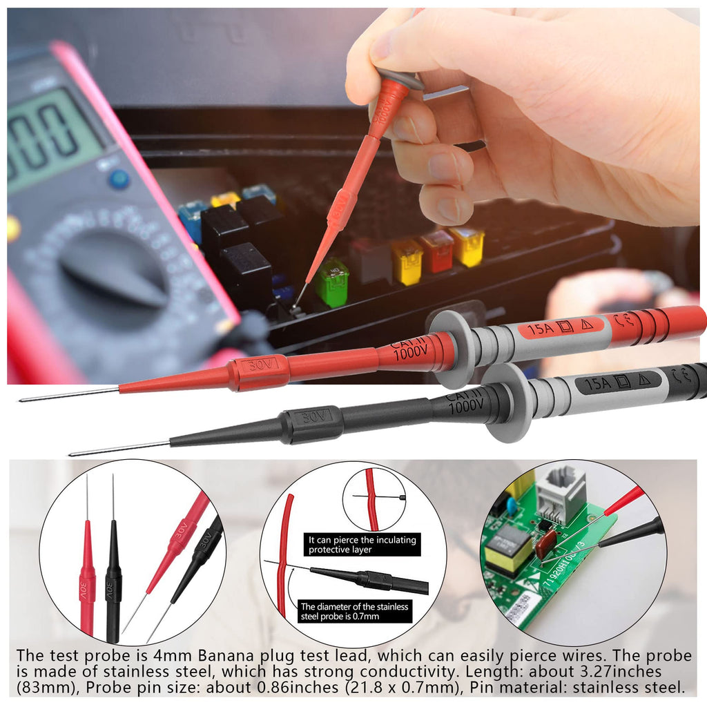 4mm Banana Plug Test Leads with Alligator Clips F134