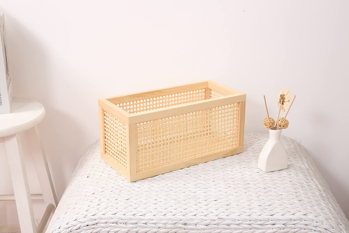 Rectangular Rattan Woven Storage Basket J4688