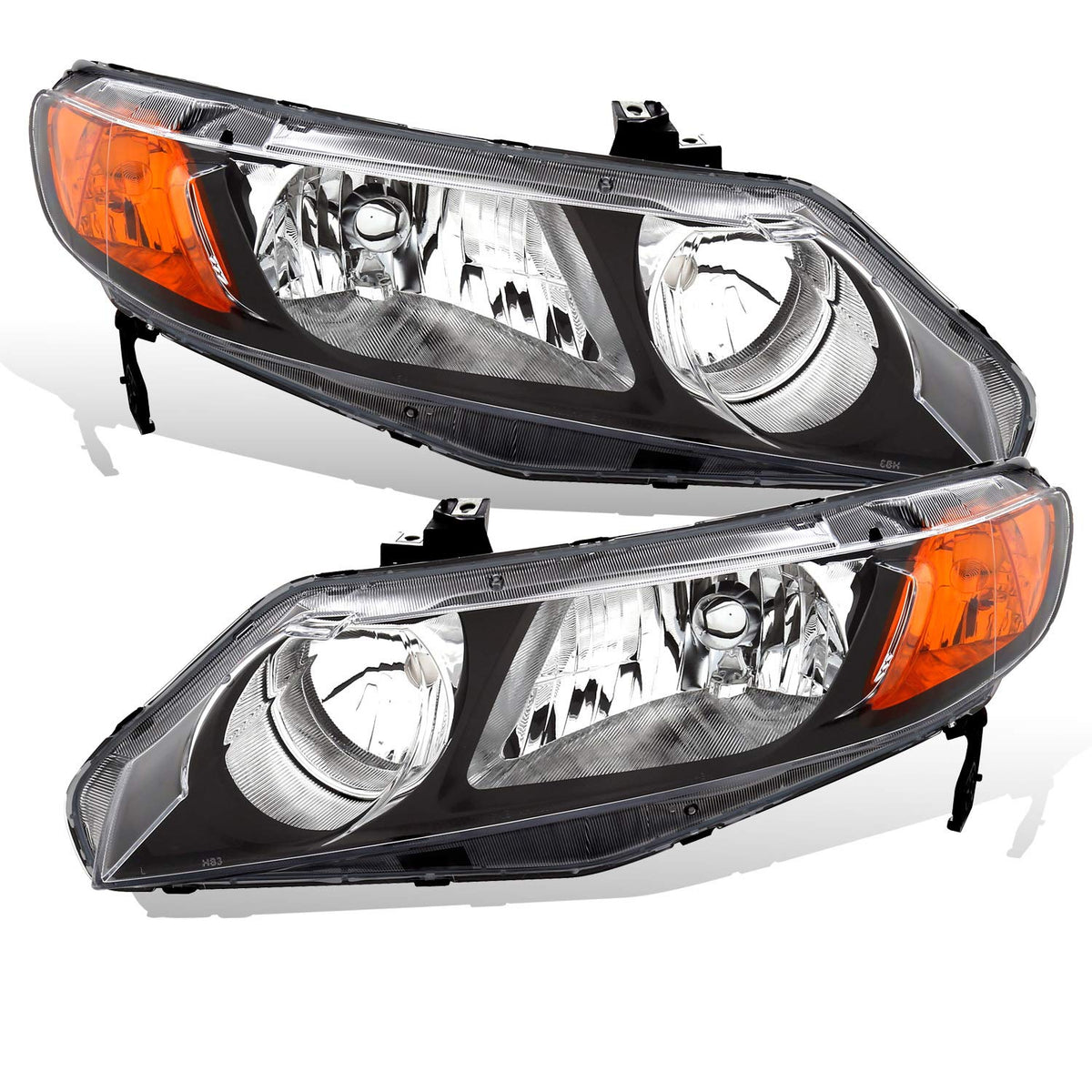 Black Replacement Halogen Headlights Set A26912