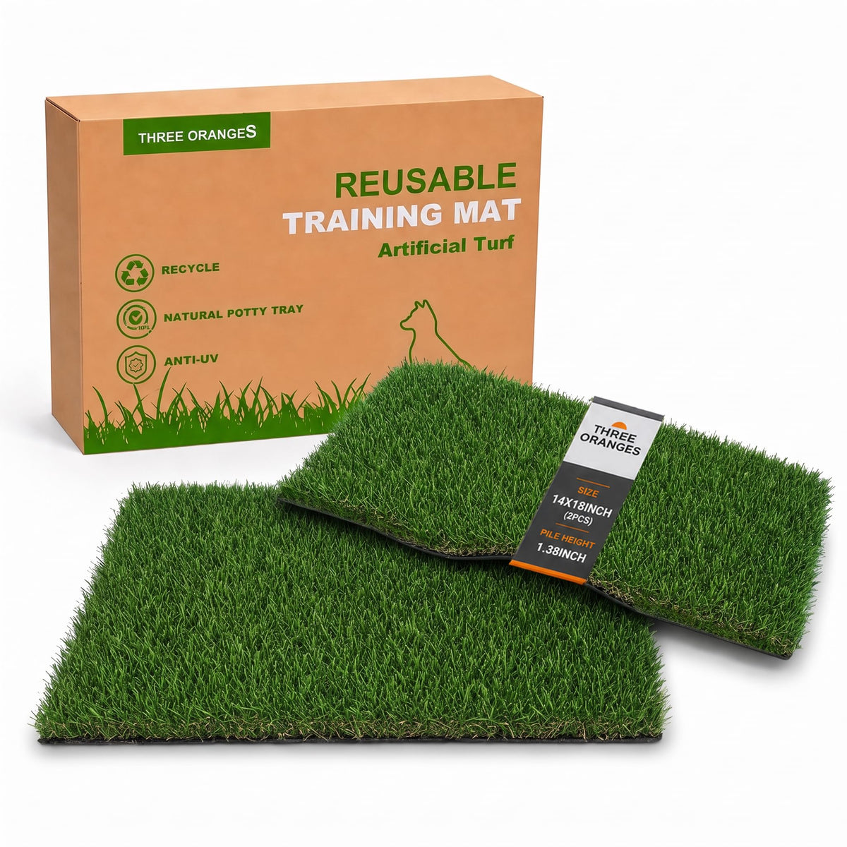 2 Pack 14 x 18 Inch Artificial Grass Dog Pee Pads V74181