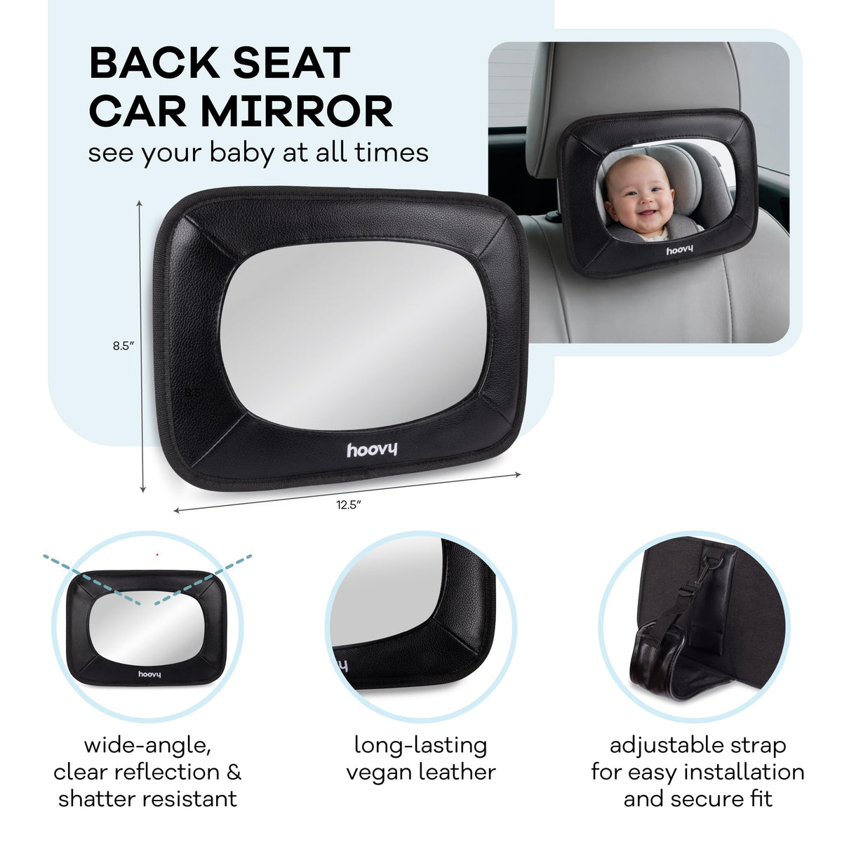3-in-1 Baby Car Essentials Bundle, Sun Shades, Rear-Facing Mirror, and Seat Protector S470