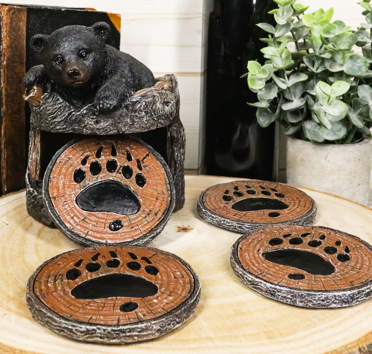 Black Bear Coaster Set with 4 Coasters X604881