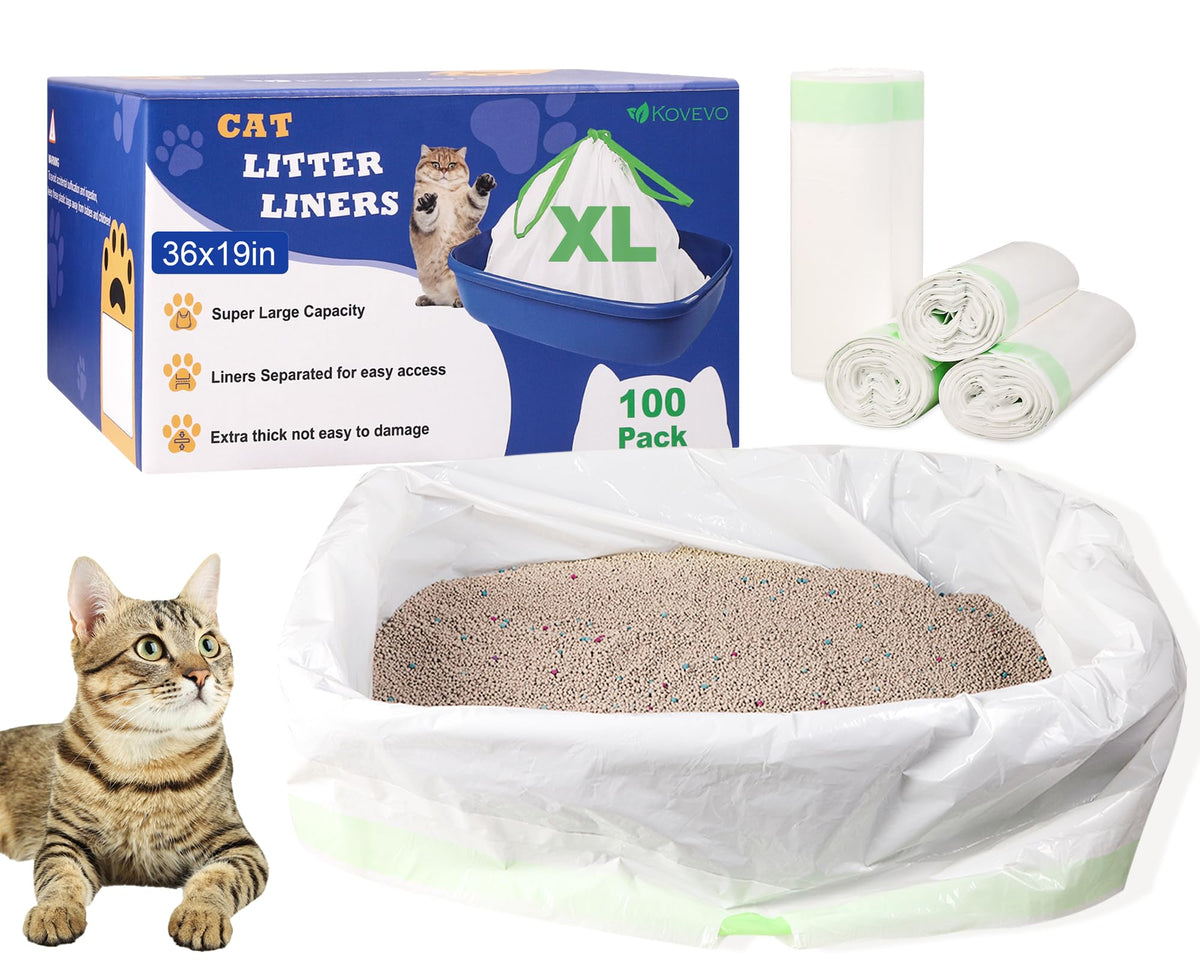 100 PCS Jumbo Cat Litter Box Liners 36"x19" Z106