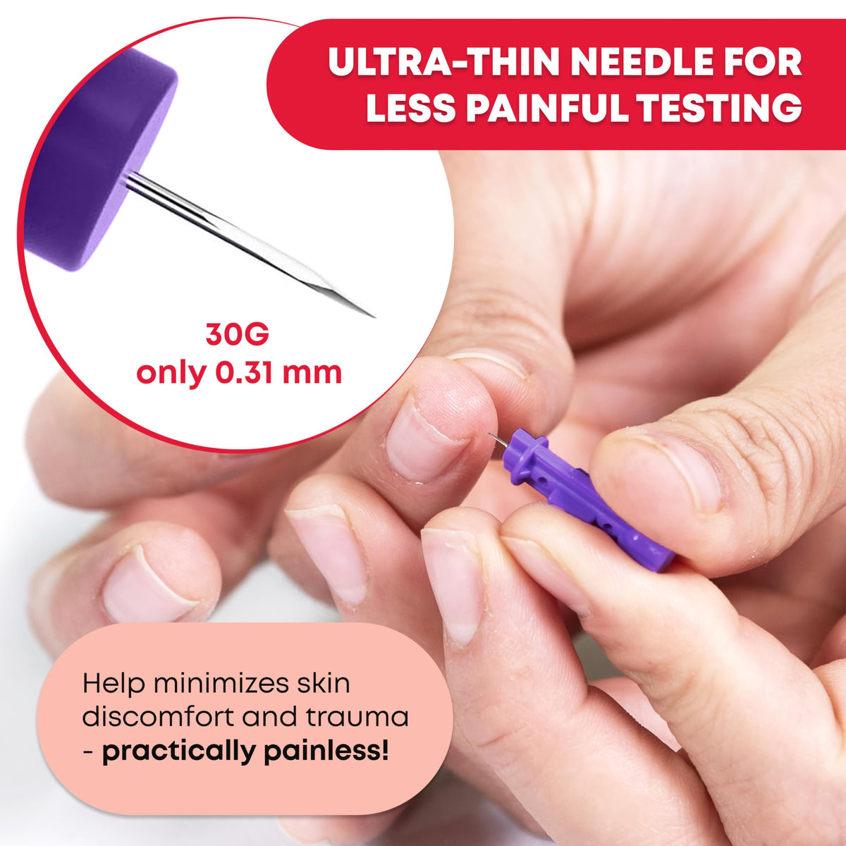 Sterile Twist-Cap Lancets 30G Purple 500 Count G137312