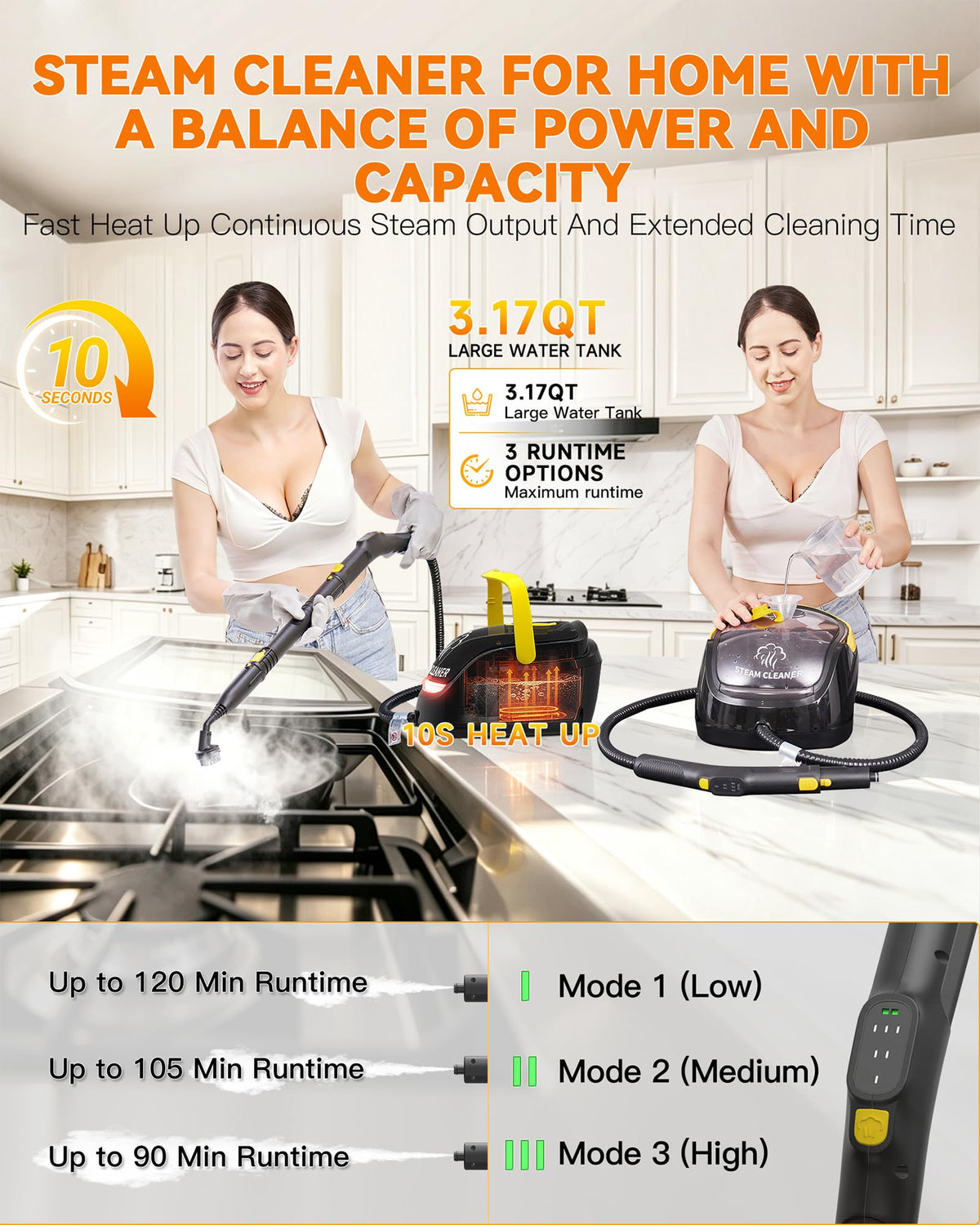 Steam Cleaner with Mop, 25 Accessories R901