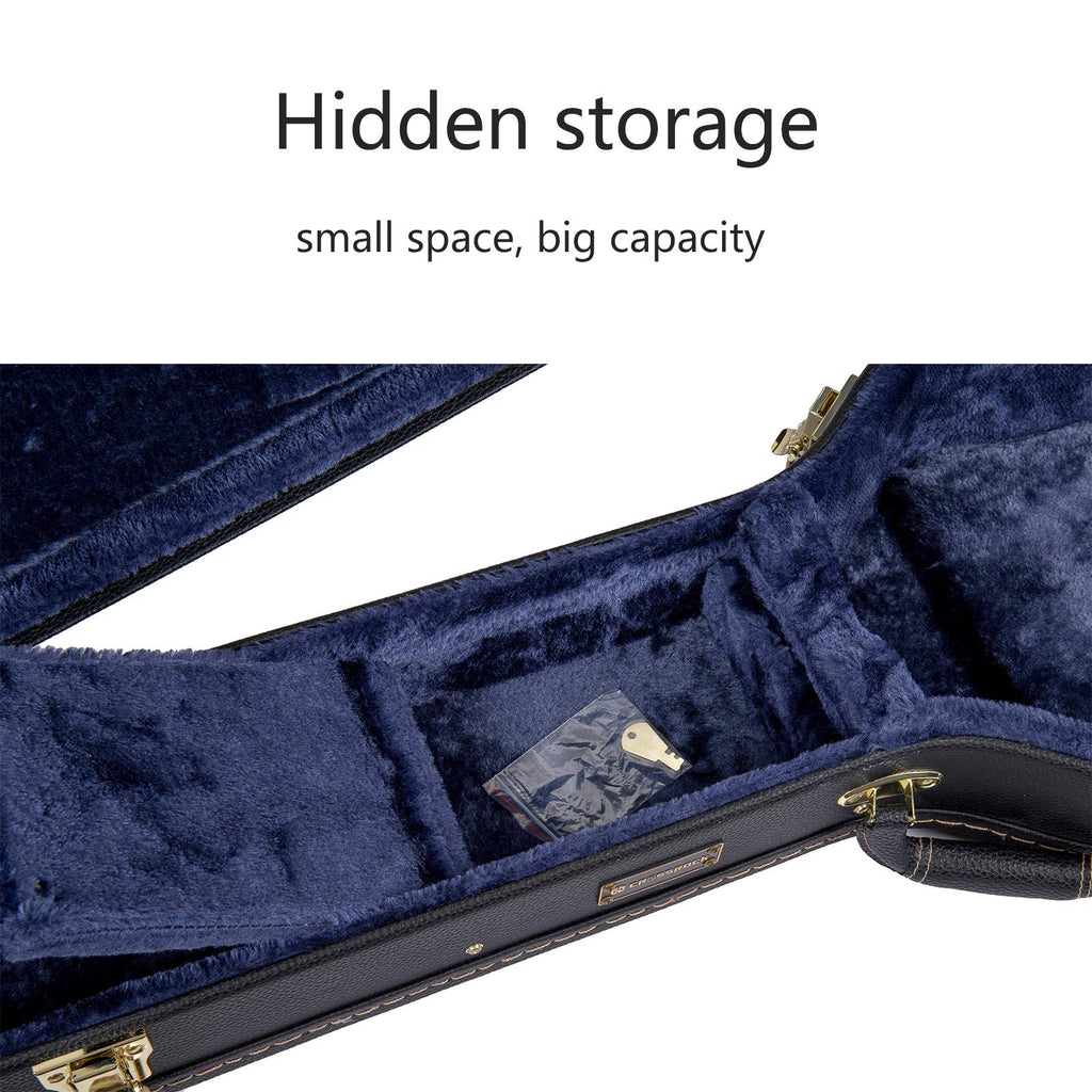 Black Wooden Case for 16" Archtop Hollow Body Jazz Electric Guitars O288998