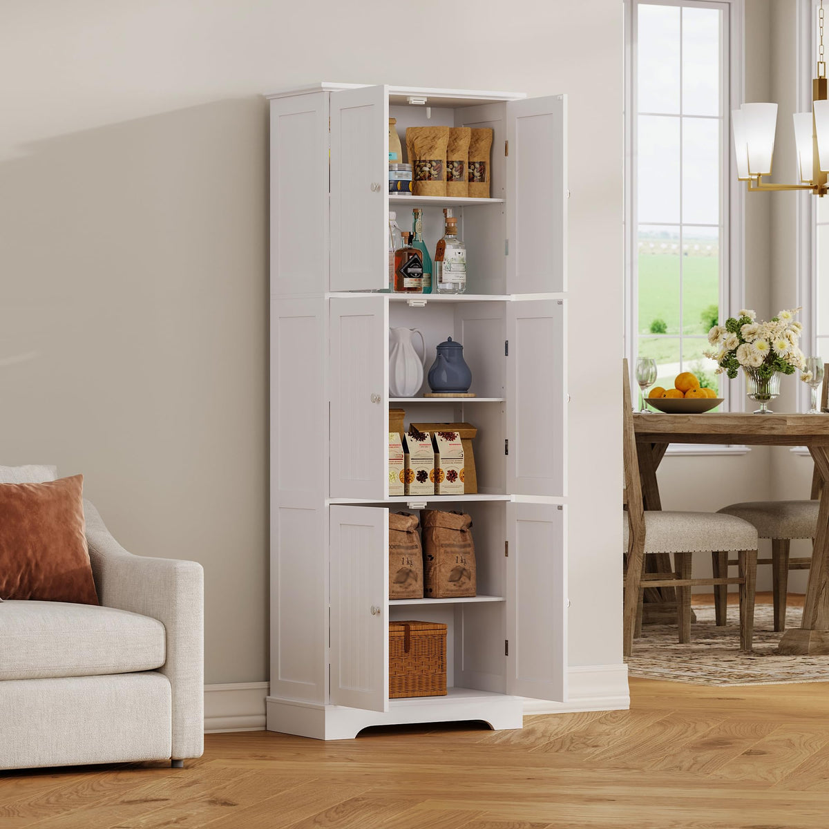 63.2" Tall Bathroom Storage Cabinet with 6 Doors S898393