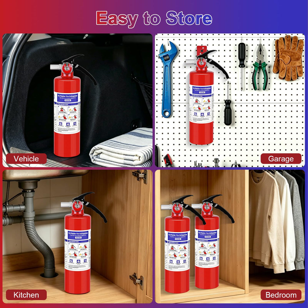 2 Pack 2.5 lb ABC Dry Chemical Fire Extinguishers W1023