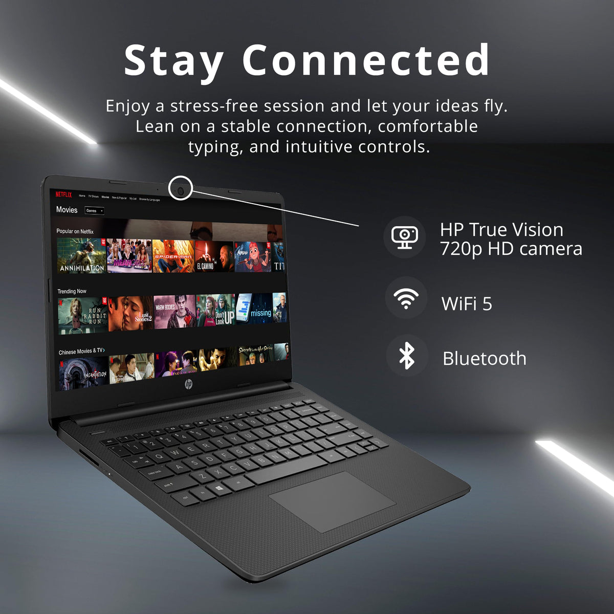 14-inch Laptop, Intel Celeron N4000, 4 GB RAM, 64 GB eMMC, Jet Black M70318