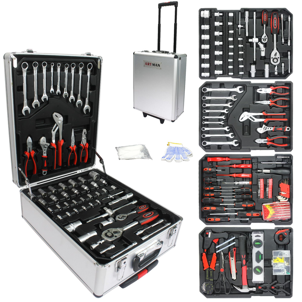 White Rolling Tool Box Set K2104