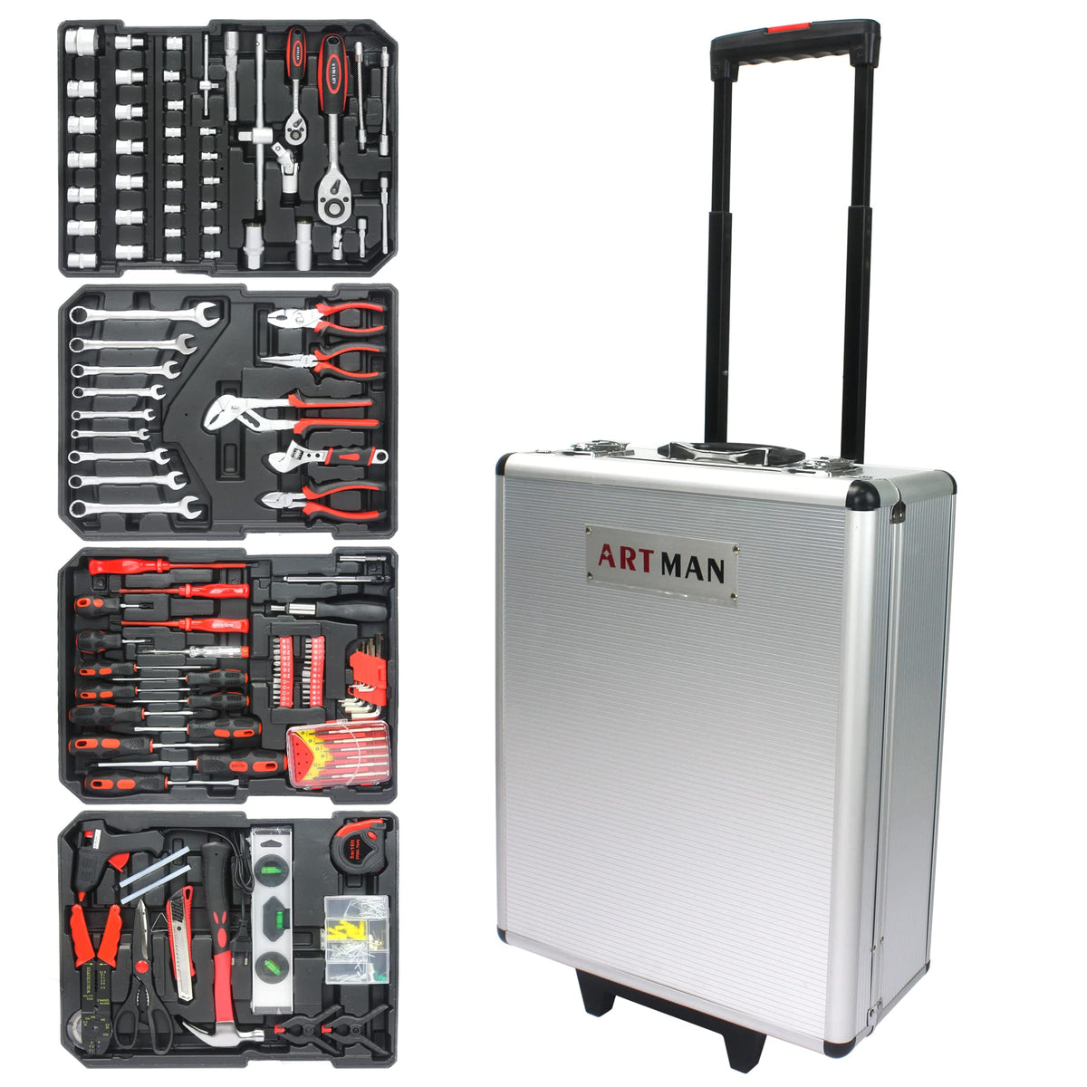 White Rolling Tool Box Set K2104
