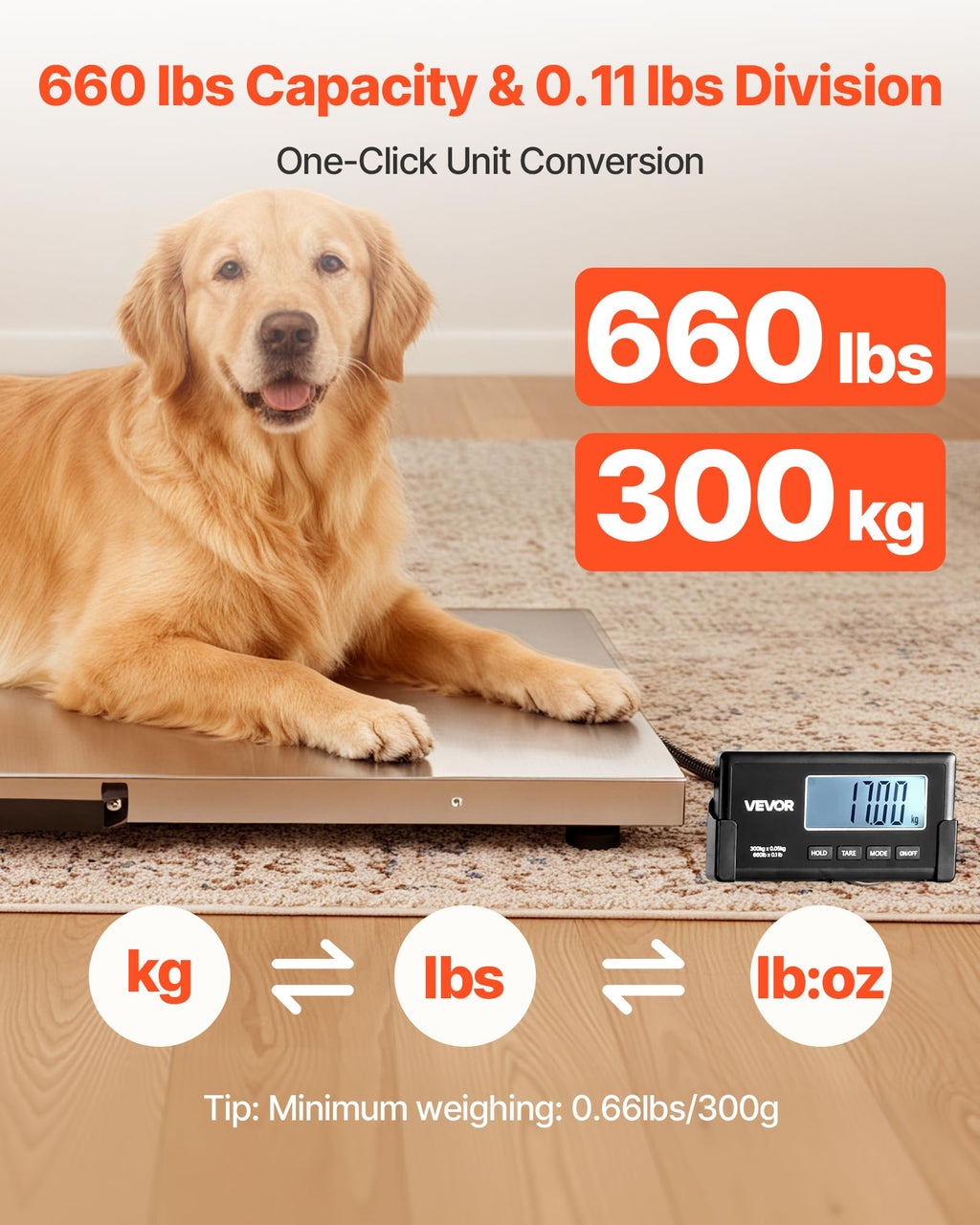 Digital Shipping Scale 660 lbs with LCD Display P206672