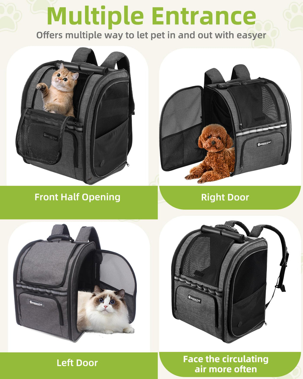 Dark Grey Breathable Mesh Cat Backpack Carrier R531764