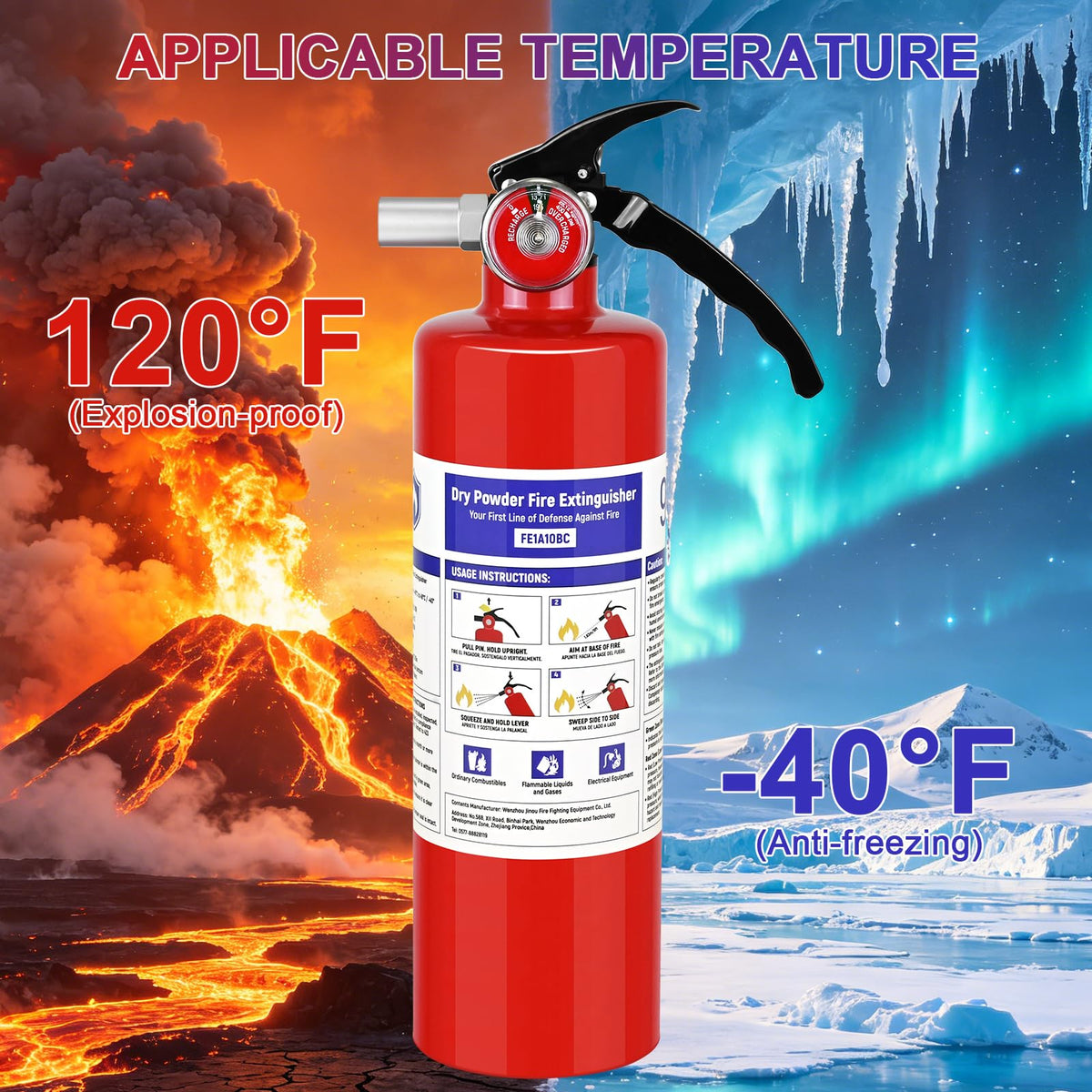 2 Pack 2.5 lb ABC Dry Chemical Fire Extinguishers W1023