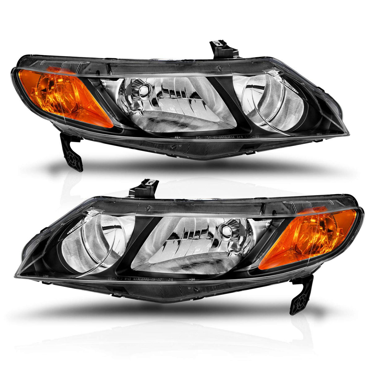 Black Replacement Halogen Headlights Set A26912
