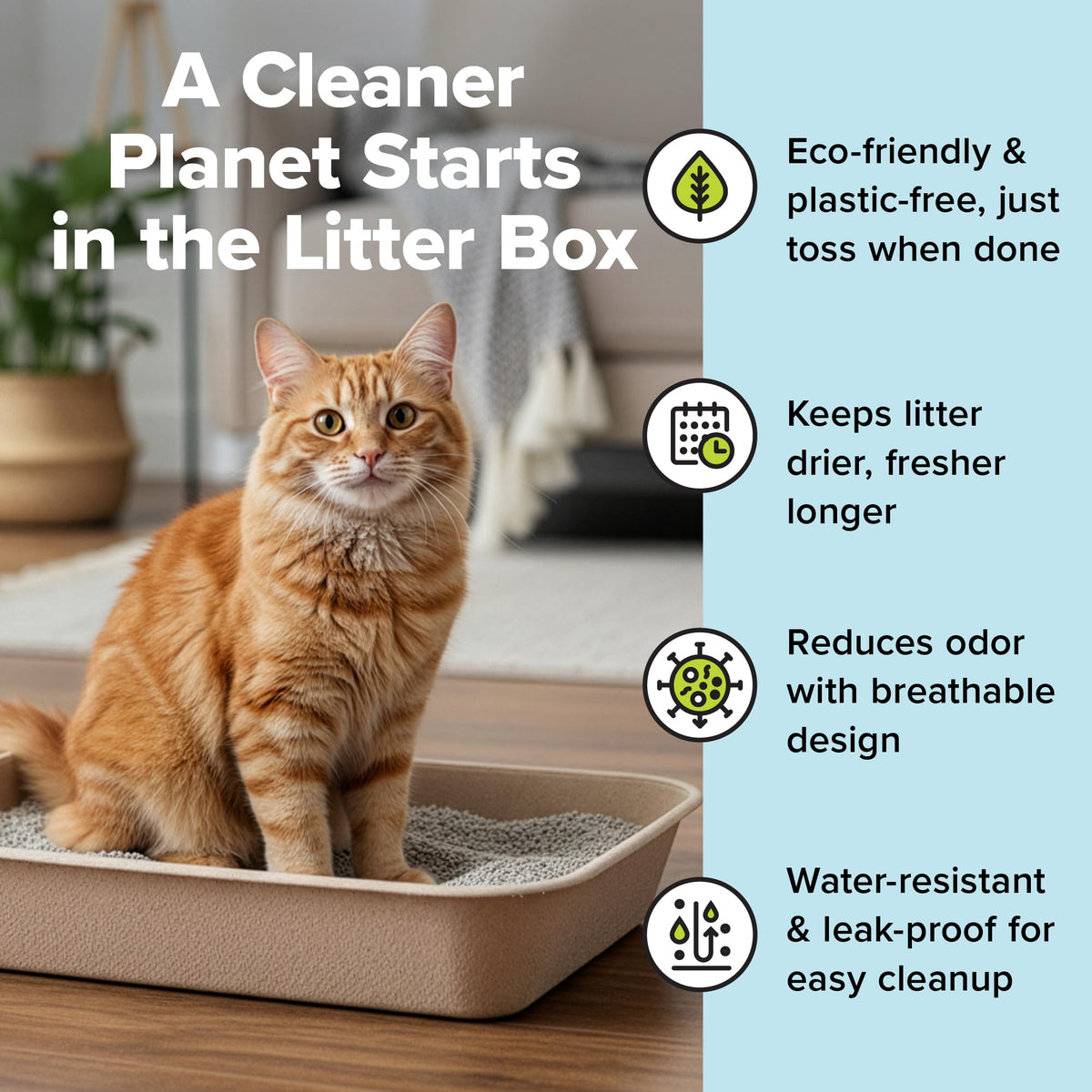 Large 6 Count Disposable Cat Litter Box W360936