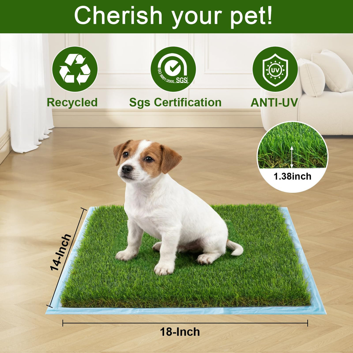 2 Pack 14 x 18 Inch Artificial Grass Dog Pee Pads V74181