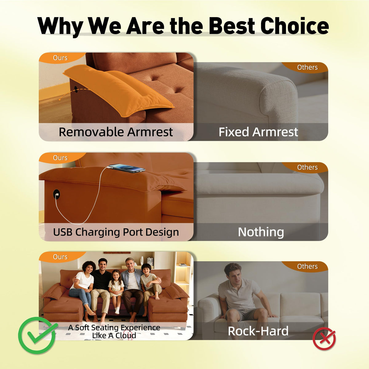 110" 3-in-1 Convertible Sleeper Sofa Bed F1469