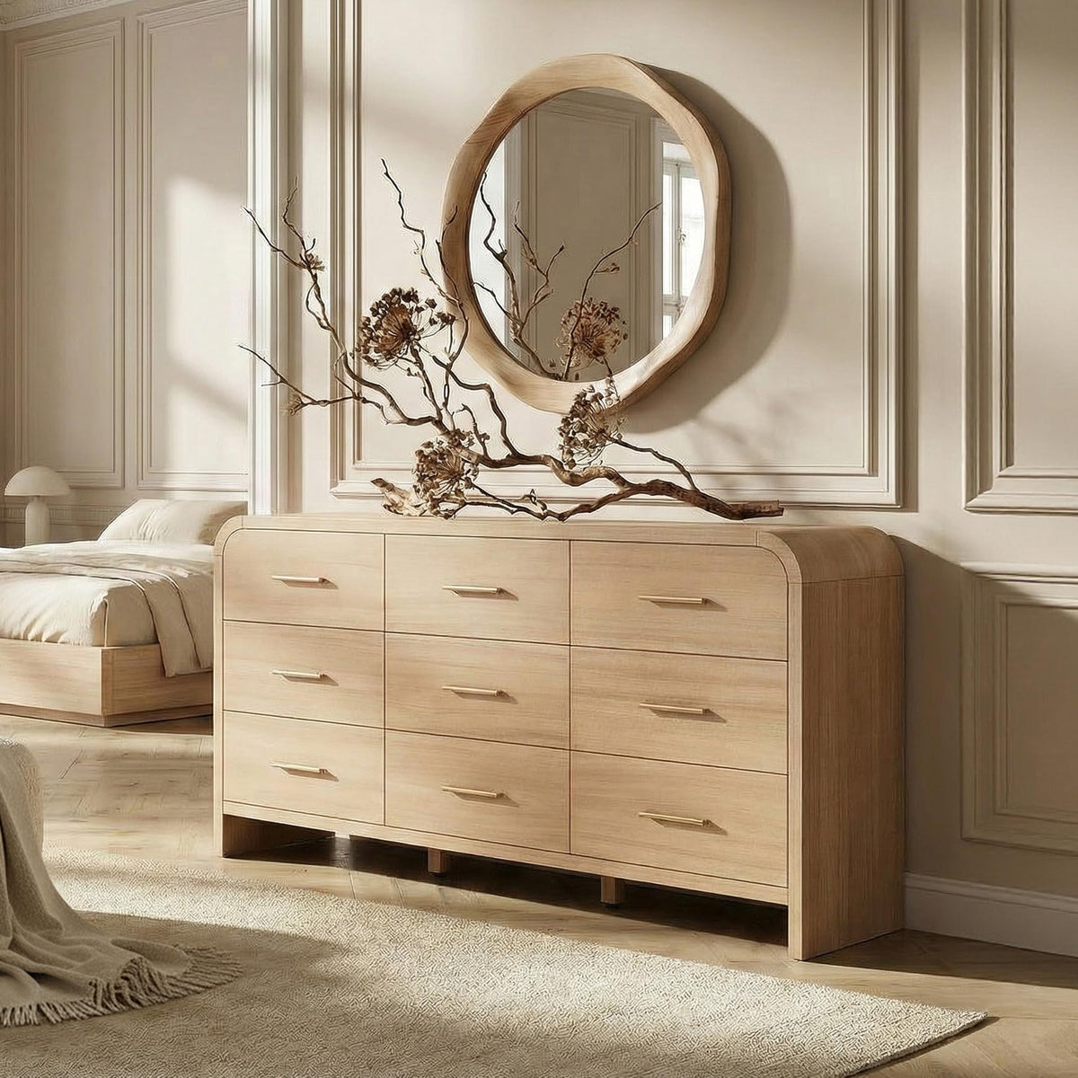Gray Oak 9 Drawer Dresser E103030