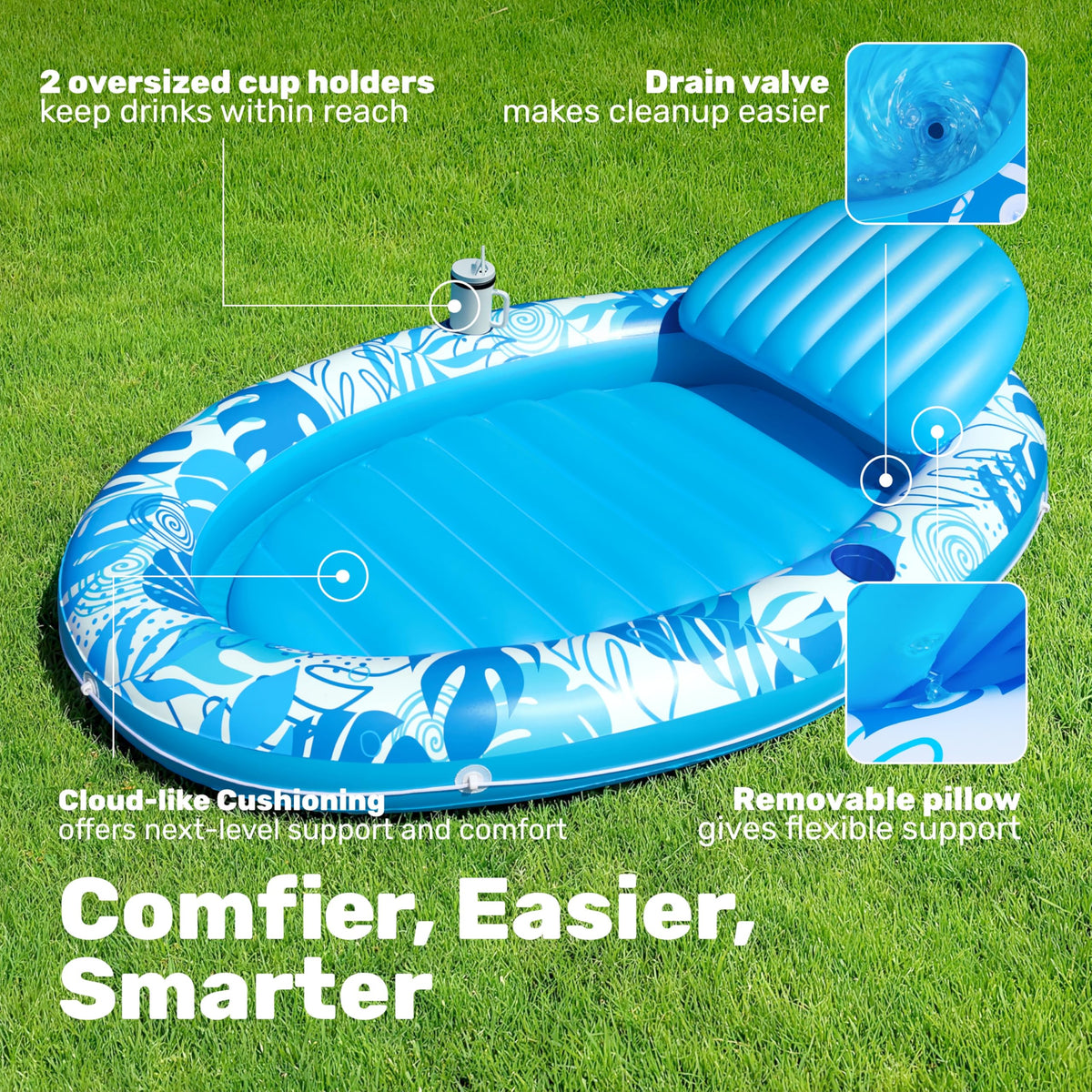 Inflatable Tanning Pool Lounger Float V276