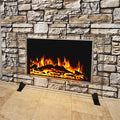 Tempered Glass Fireplace Screen, 33" x 46", Black Base D809849