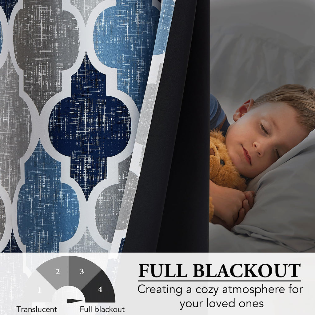 Blue Grey 100x84 Blackout Curtains R3510
