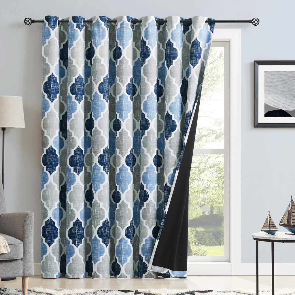 Blue Grey 100x84 Blackout Curtains R3510