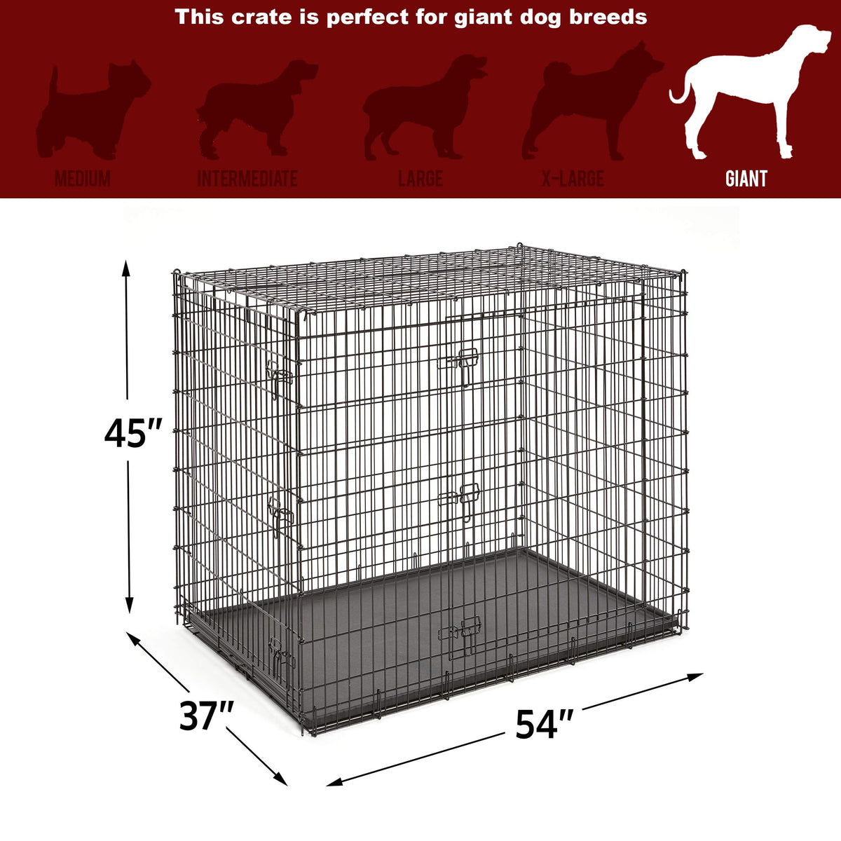 54-Inch Double Door Crate D796
