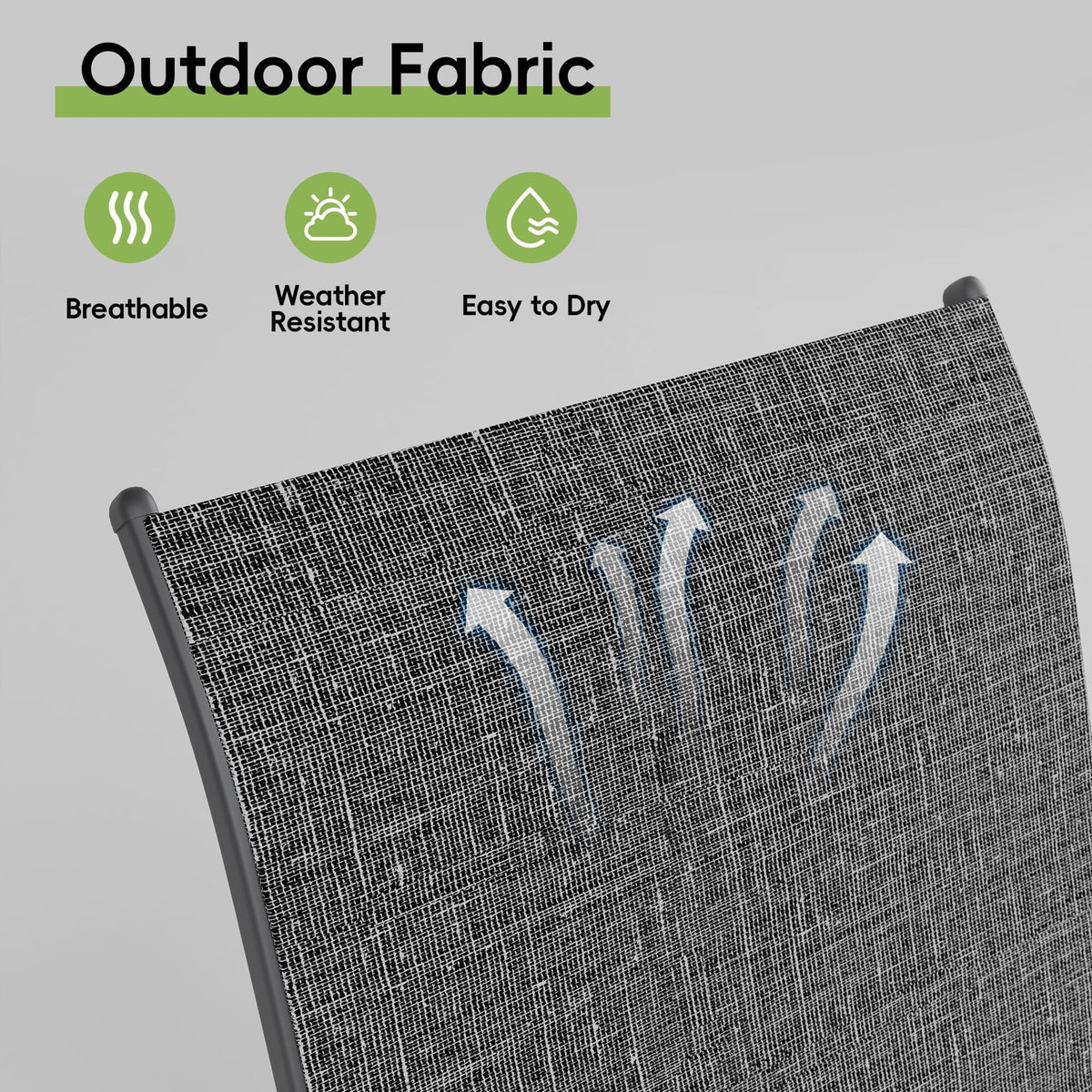 Dark Grey Metal Patio Chairs Set of 4 U79698
