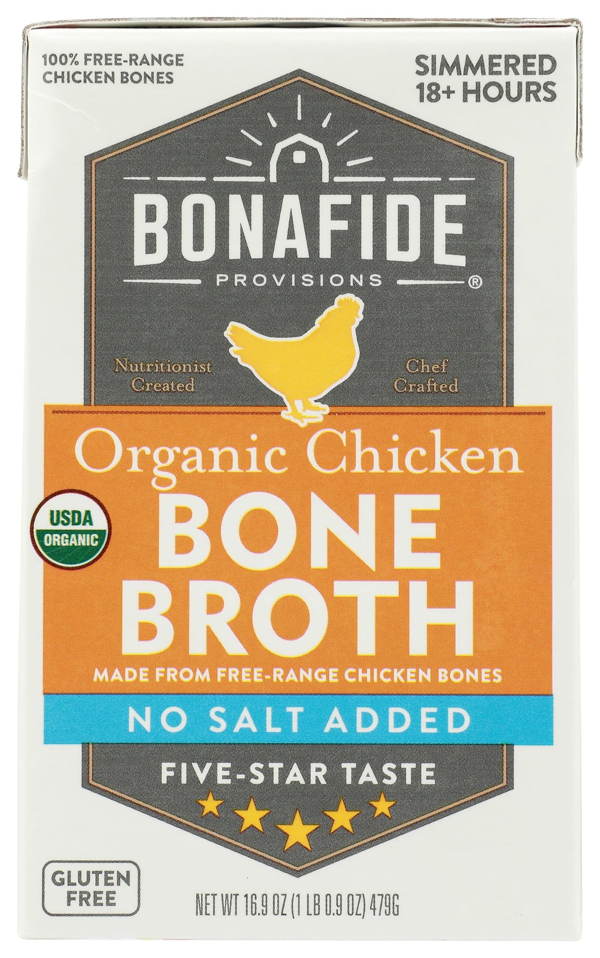 Chicken Bone Broth No Salt Added Organic 16.9 Ounce C6313