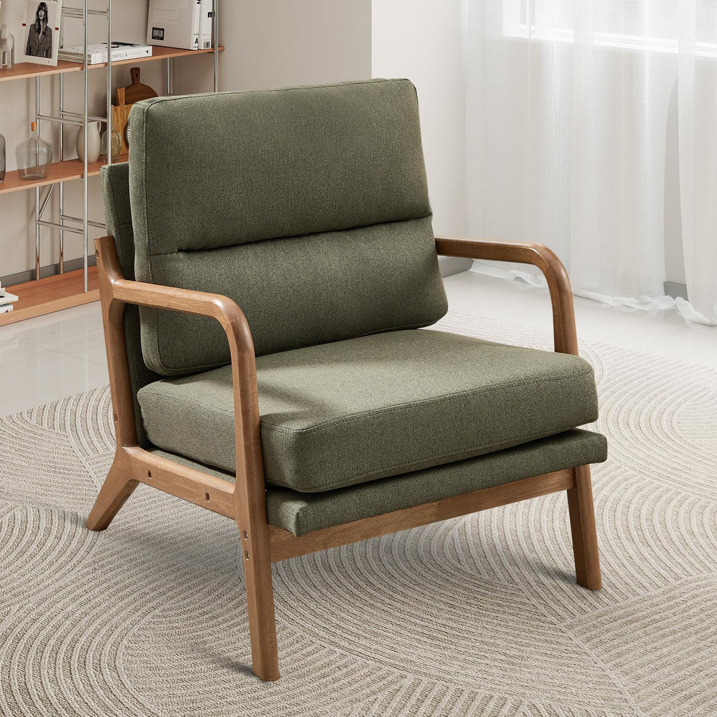 Mid Century Accent Chair Set of 2 Green P786577