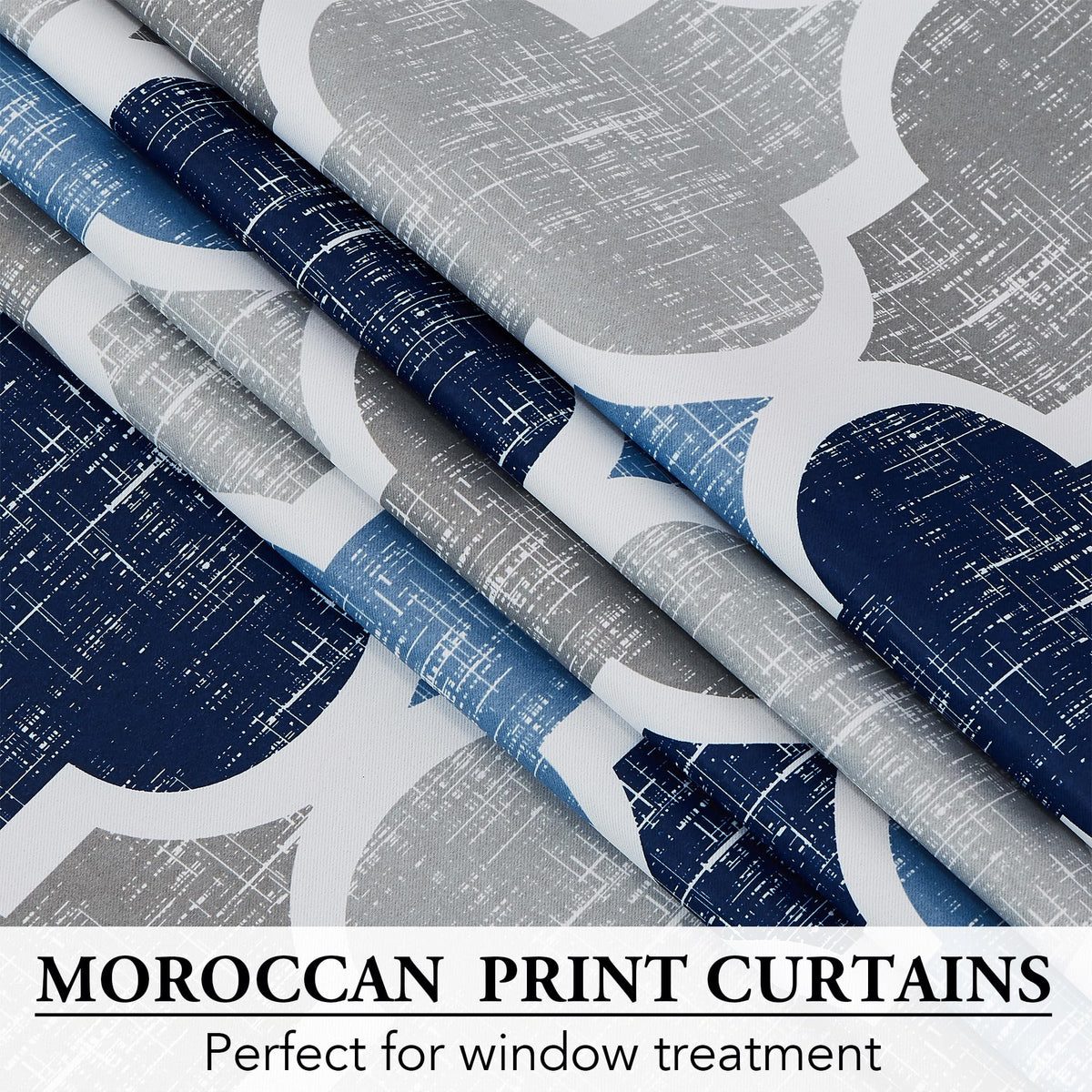 Blue Grey 100x84 Blackout Curtains R3510