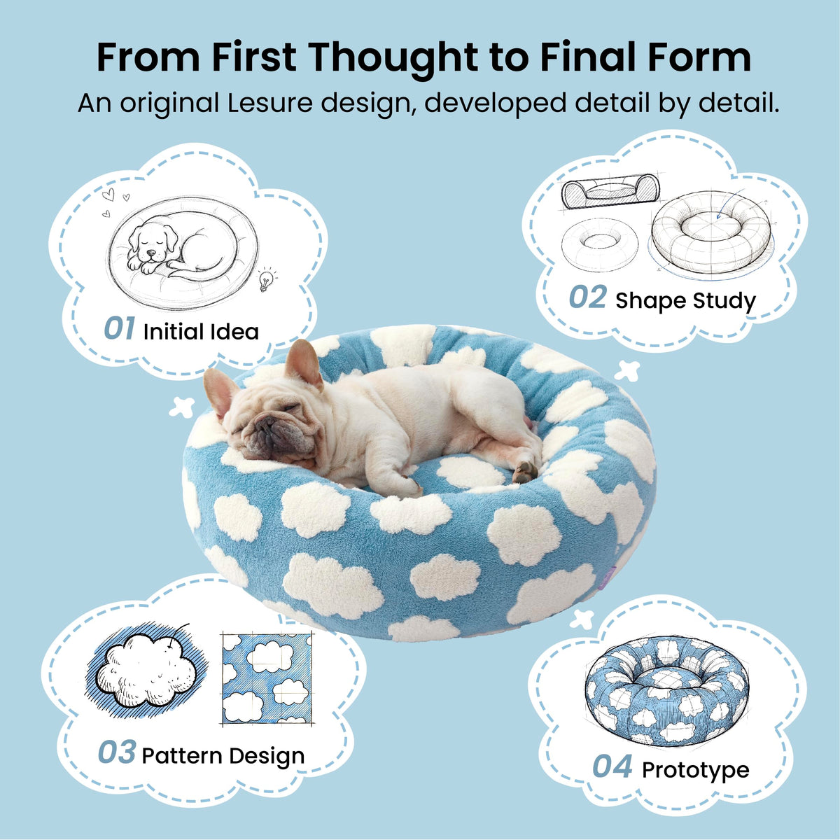 Blue 30x30x8in Dog Bed U89801