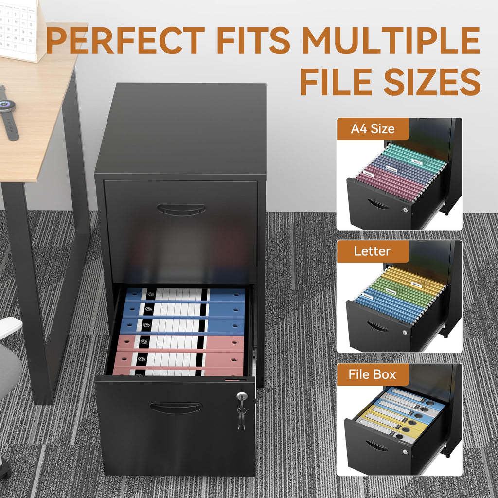 2 Drawer Metal File Cabinet with Lock I875552